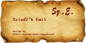 Szivák Emil névjegykártya