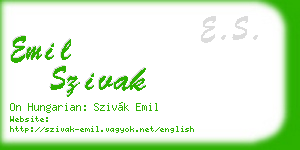 emil szivak business card