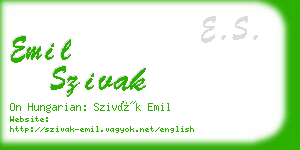 emil szivak business card